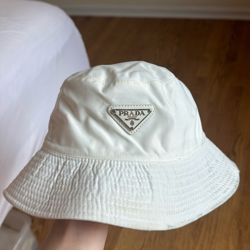 Prada White Bucket Hat